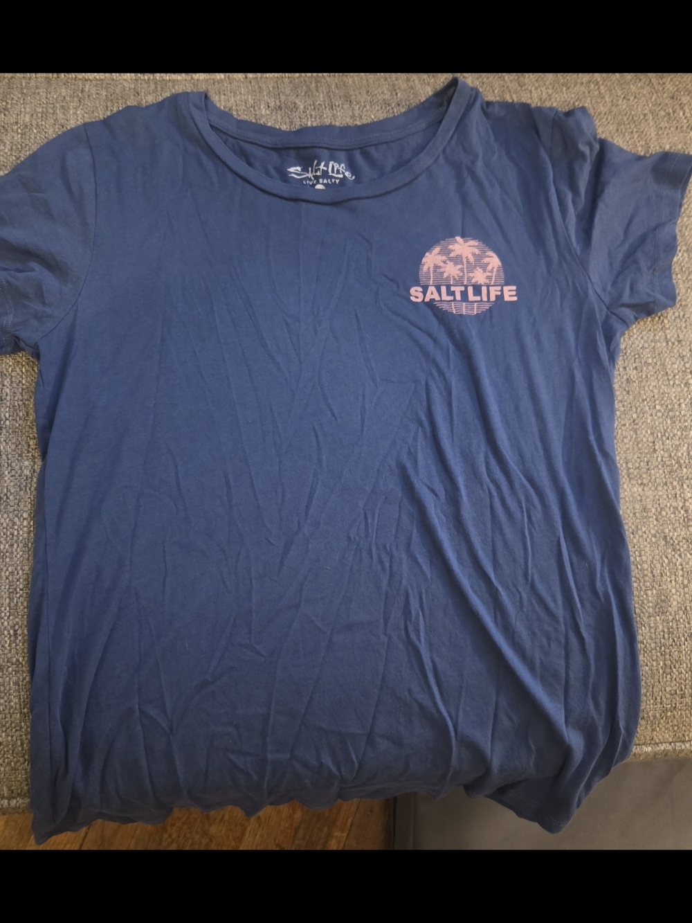 Salt Life Women's Navy Blue Graphic Tee - Palm Logo